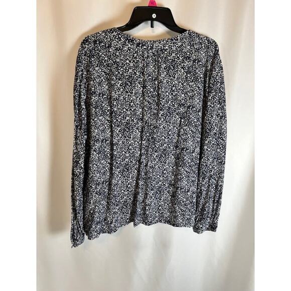 Gap V Neck Popover Pullover Top Geometric Print Blouse Size XXL Button Sleeve - Picture 6 of 7